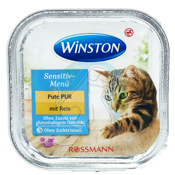 ووم گربه بالغ بوقلمون و برنج 100گرمی Winston